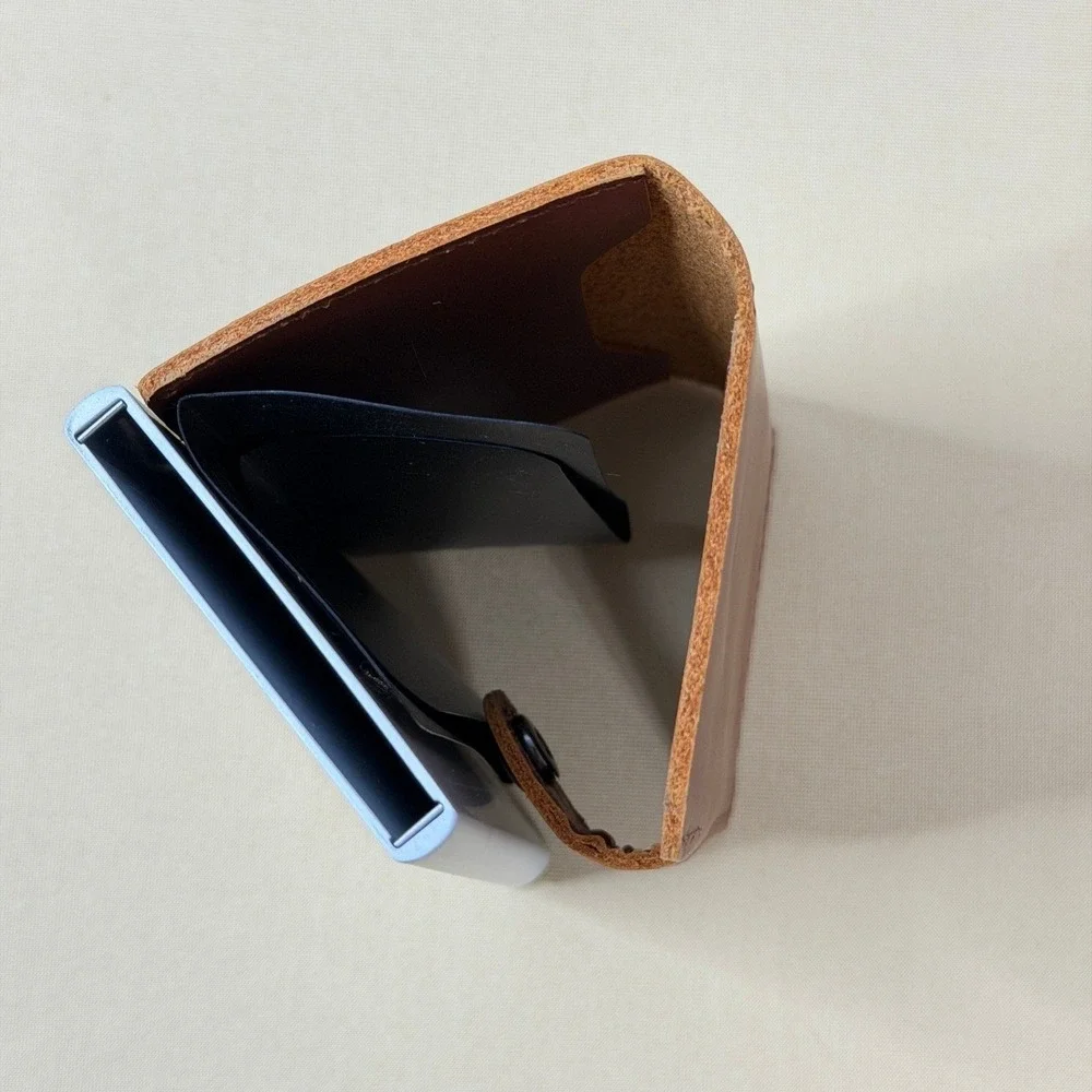 NEW Safecard RFID Pop Up Wallet Mens OS Brown New Leather Minimalist Card Holder